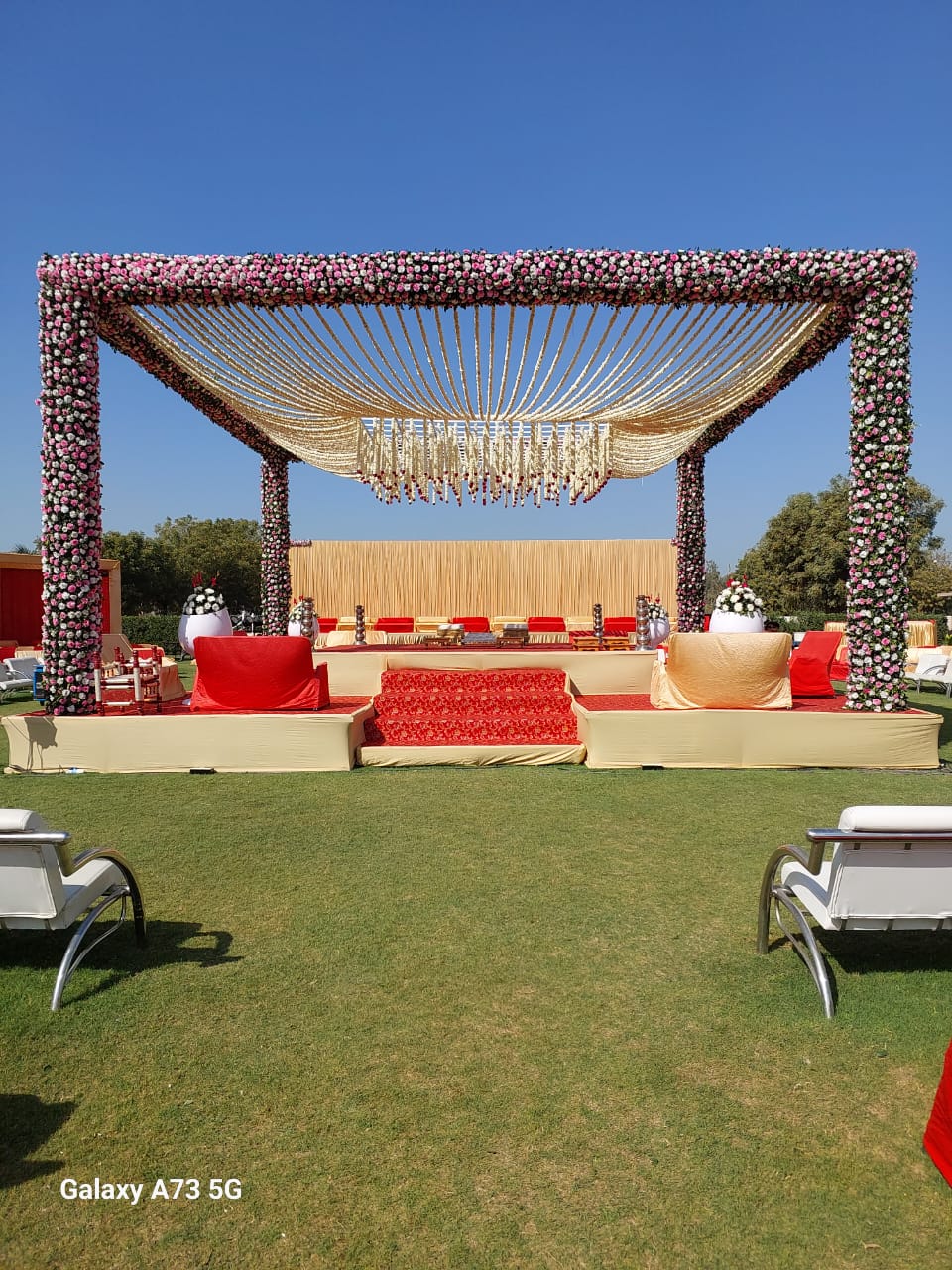 Elegant chorry / mandap decoration at Upvan Party Plot